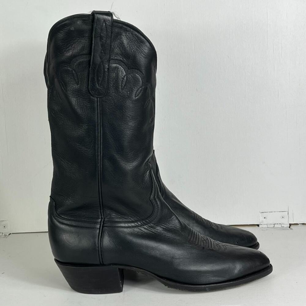 Larry Mahan El Paso Boots Men's Size 9.5EE Western Cowboy Black Leather